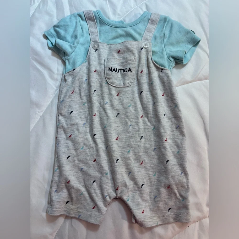 Nautica Light Blue Infant Bodysuit size 18 months- shorts outfit